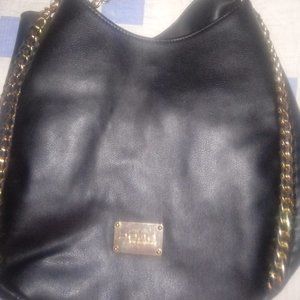 Bebe Black and Gold Hobo Bag